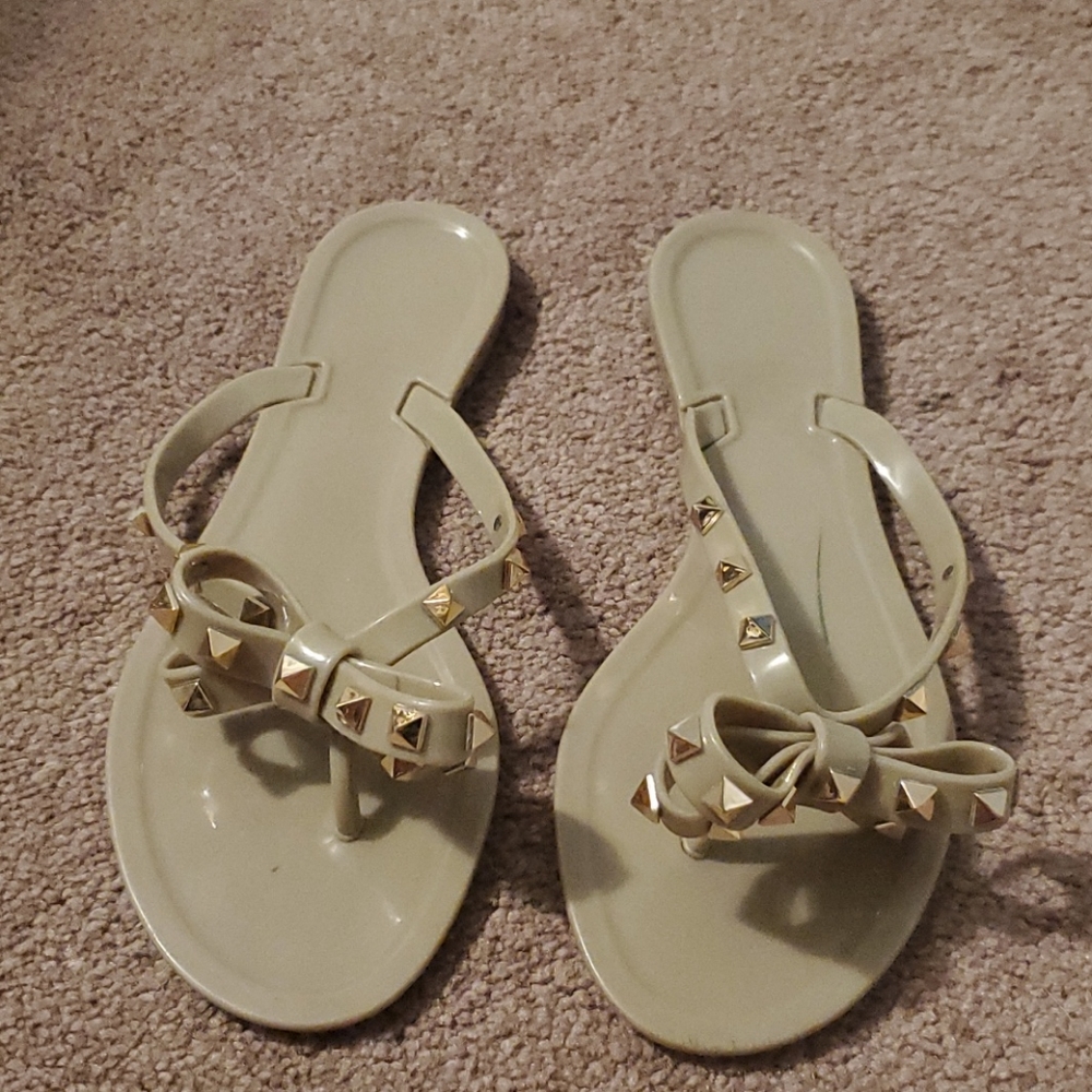 Jelly Studded Flip Flops